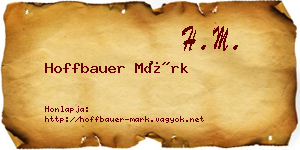 Hoffbauer Márk névjegykártya